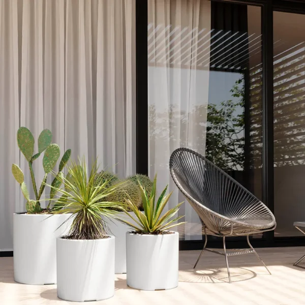 macetaRotomoldeoCilindroBalnco Jardin Haus | Maceta Cilindro Rotomoldeo - Blanco
